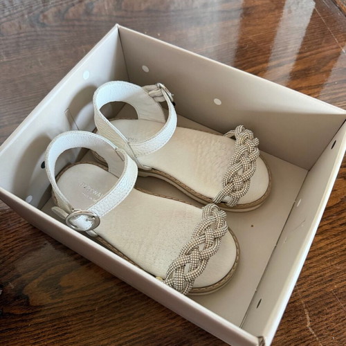 Babywalker leather sandals size 25 used, white summer shoes