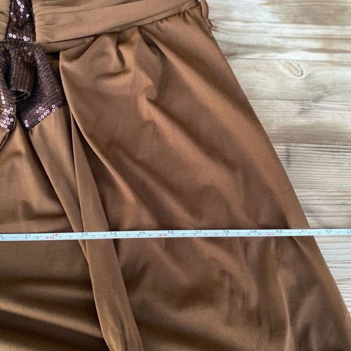 Brown strapless dress with rhinestones like new