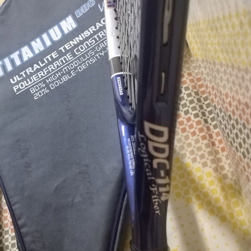 Tennis racket used with cover