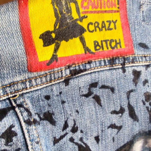 Denim jacket size L new, hand painted