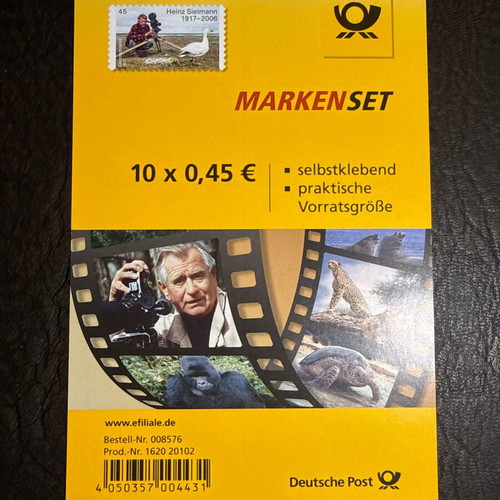 Heinz Sielmann Germany 2017 collectible stamp sheet new
