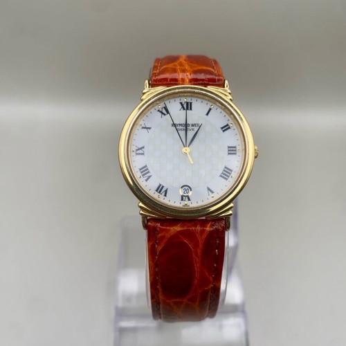 slim fit dress slacks Vintage Raymond Weil Tank Ref. 2661 Dress Watch Mechanical Gold White –  Phil & Phil's main image 1