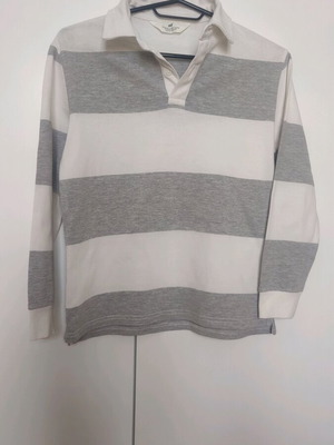 H&M blouse like new, 8-10 years old, white and gray