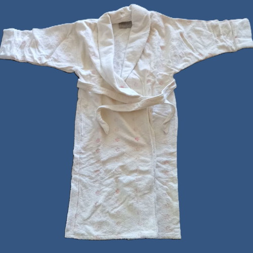 Alkion women's cotton bathrobe with belt and pockets, white