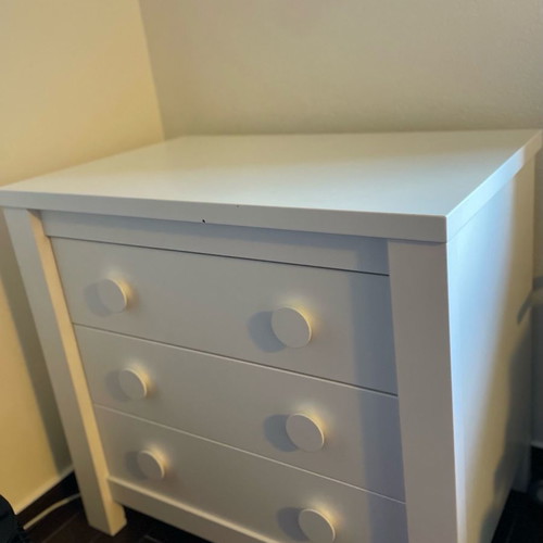 Mothercare changing dresser used, white with deep drawers