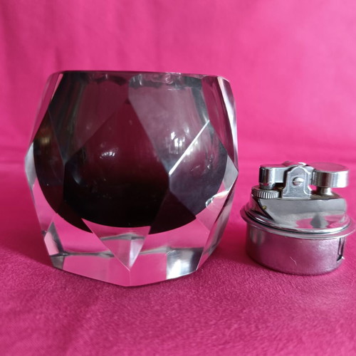 MuranoVintage table lighter handmade glass Murano Flavio Poli like new