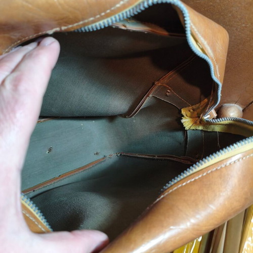 Vintage Rex Olympic leather bag 1960s handmade, like new