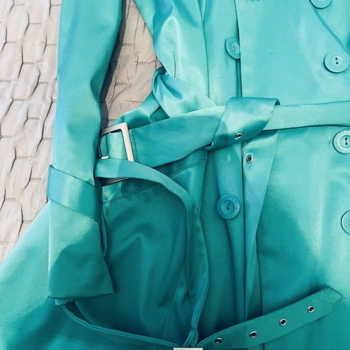 Turquoise satin coat medium new Lipsy London