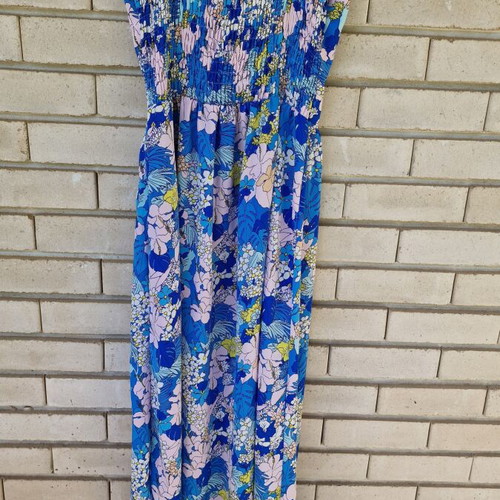 Maxi summer dress used, size S, multicolor