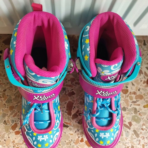 Roller skates used, size 34-37, fuchsia and turquoise for girls