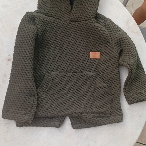 Baby hoodie like new, size 1 year, brand Seven Eleven, olive color