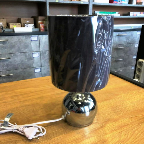 Table lamp with black shade and silver base (Touch) new