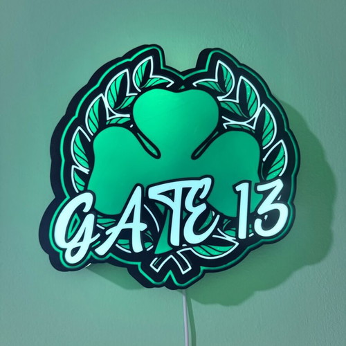 Custom Lightbox Shamrock lamp like new, official Panathinaikos replica