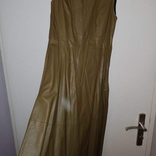 Stradivarius leather dress green medium like new