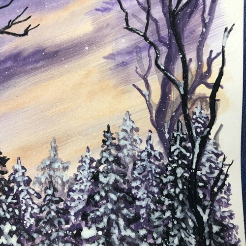 Watercolours art new, winter day 21x29