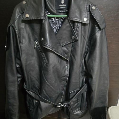 Attrattivo leather jacket, black, size L