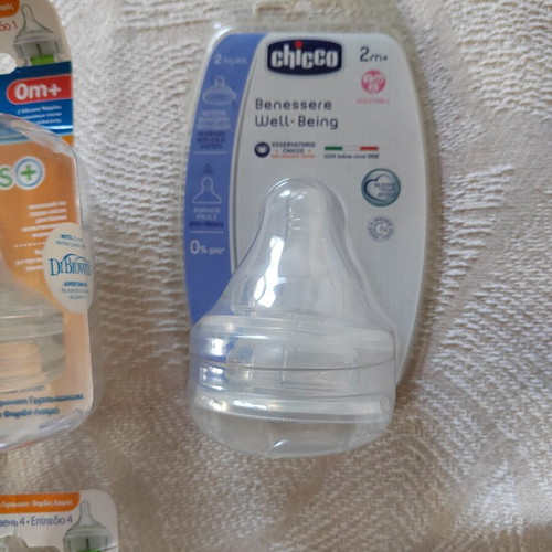 Dr. Brown's Options+ Wide-Neck Nipples and Chicco Sterilizing Tongs New