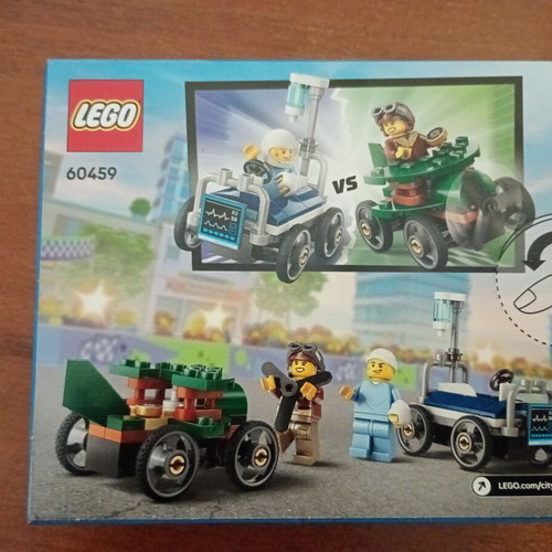 Lego City Airplane vs Hospital Bed Race Car Pack new, set 60459, 70 pcs