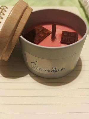 Handmade chocolate candle with soy wax, new