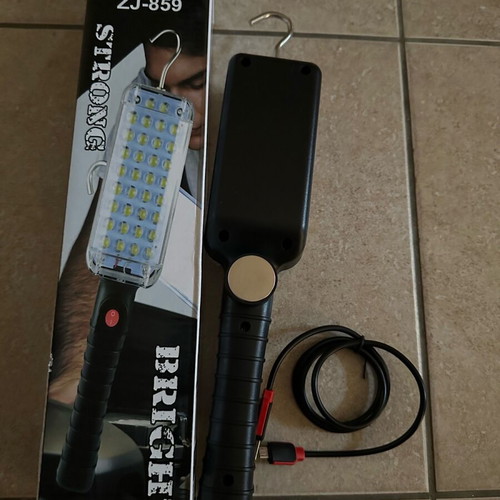 Rechargeable lamp 34 led with hook, magnet and usb charger 28 cm new
