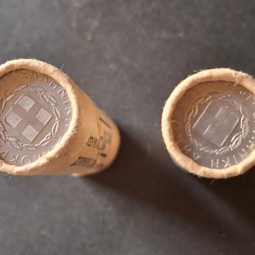 Bank rolls 10 and 20 lepta 1976 unused, new