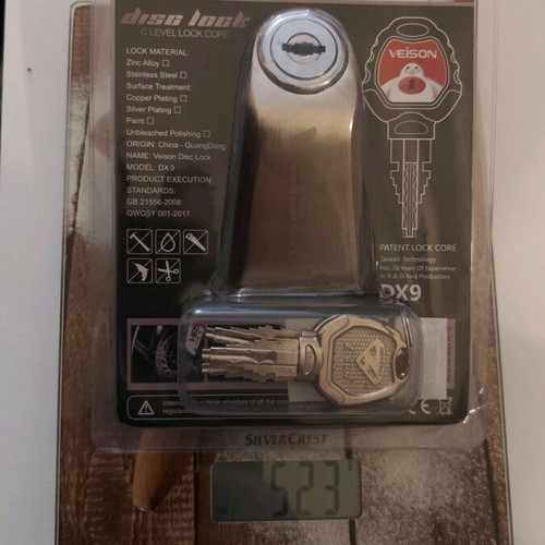 Moto disc lock heavy-duty 46mm new with 3 keys