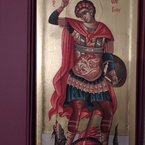 Saint George Icon new with 24K gold leaf on linden wood