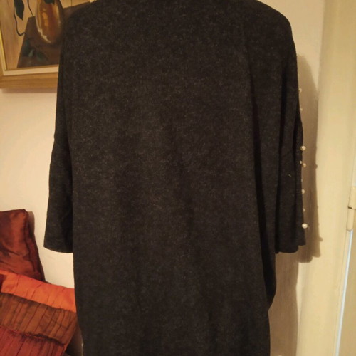 ZARA blouse gray with pearls used, 3/4 sleeve