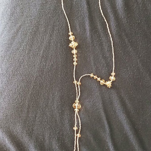 Glam Scope necklace lariat style with honey crystals new