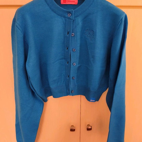 Karavan knitted cardigan new, blue turquoise, winter collection 2024