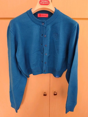 Karavan knitted cardigan new, blue turquoise, winter collection 2024