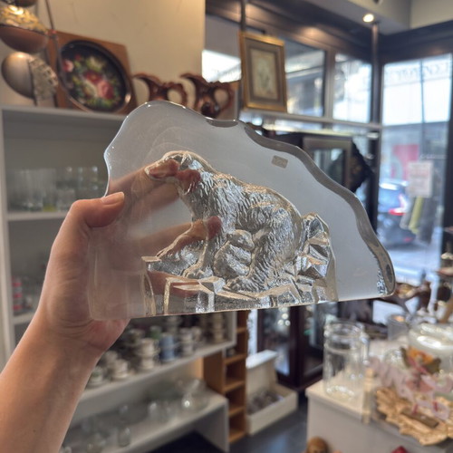 Glass crystal bear sculpture like new
