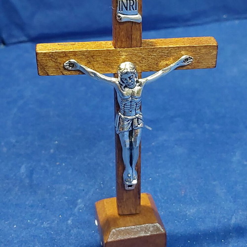 Small wooden and metal crucifix new