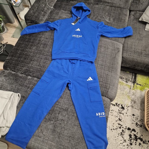 Adidas Royal Blue Tracksuit Set with Hoodie and Cargo Pants new