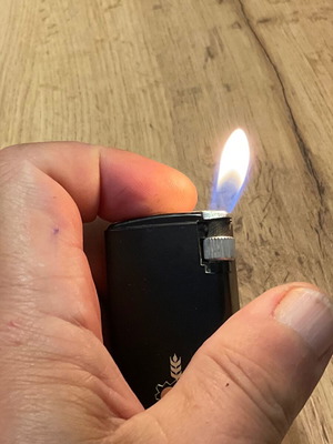 Vintage French Flaminaire gas lighter used, matte black