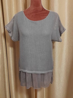 Mesh blouse dress like new, size L, gray