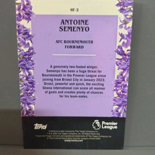 2025-26 Topps Chrome Premier League Antoine Semenyo Give Him His Flowers Iris Card new