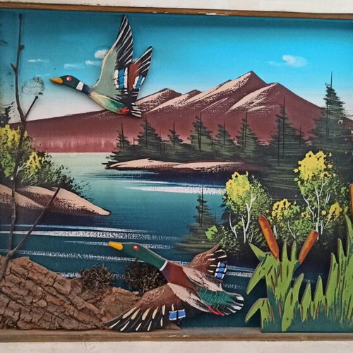 Retro framed art used with nostalgic depiction