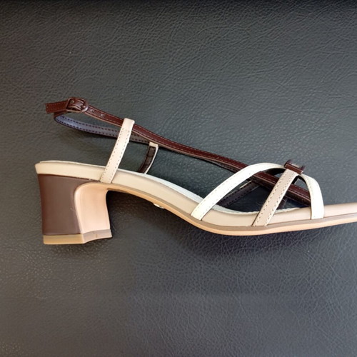 Tamaris sandals new, medium heel, beige brown tricolor