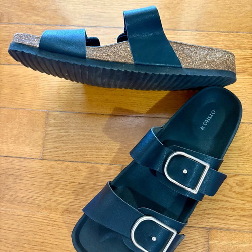 Oysho sandals black leather like new, size 40