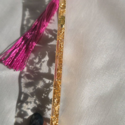 Handmade bookmark from resin with pink dried flowers new