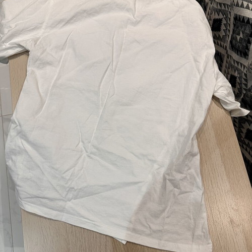 White T-shirt with Side Shirring, Size M, Women's