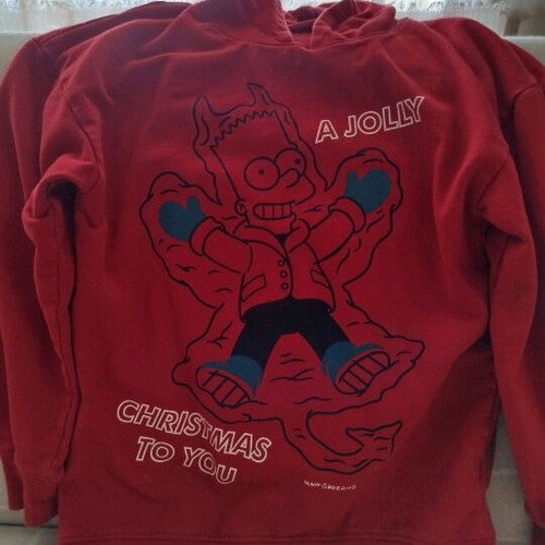 Red fleece hoodie sweatshirt like new, size 134/140 (9-10 years)