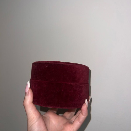 Velveteen vintage box burgundy like new, classic old style
