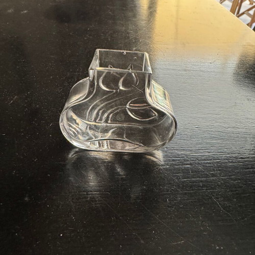 Vintage Kosta Boda mini crystal vase by Bertil Vallien, 1970s