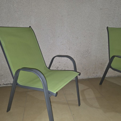 Metal veranda chairs like new, set of 2