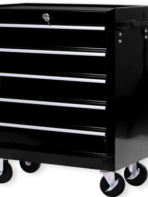 Masko Rolling Tool Cabinet with 5 Drawers, Metal, New