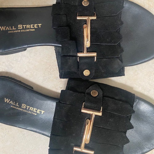 Wall Street flat leather sandals used size 37