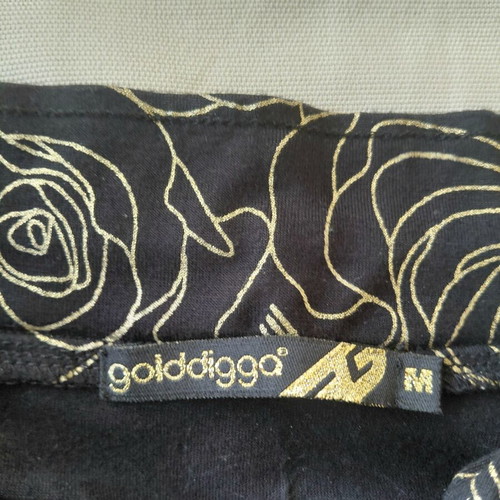 Golddigga Vintage Y2K Halter Dress with Gold Roses Size M like new