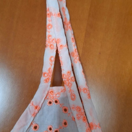 Bershka top new white with orange floral designs size M